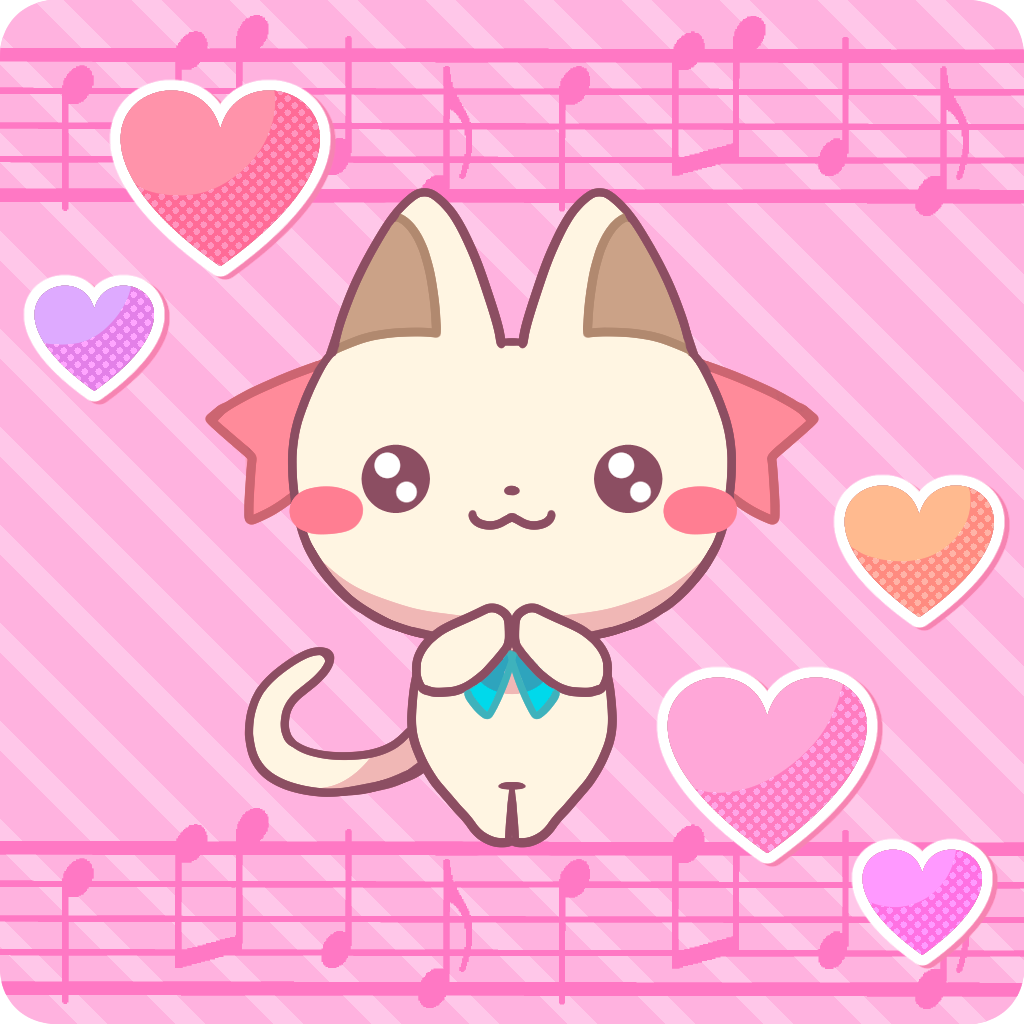 猫のかわいいぬりえ