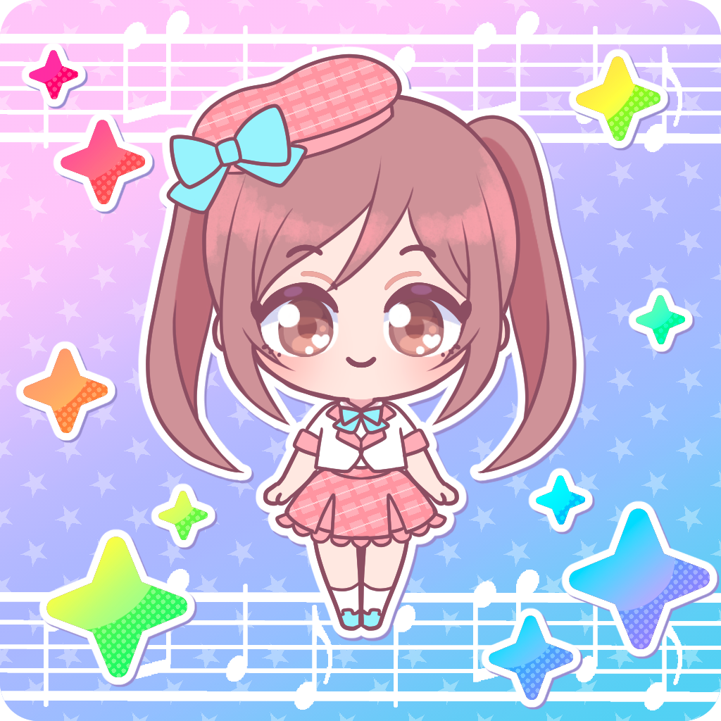 制服のかわいいぬりえ